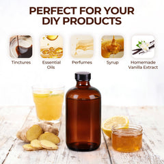 Elumeiro vanilla extract storage bottle preserves aroma and freshness.