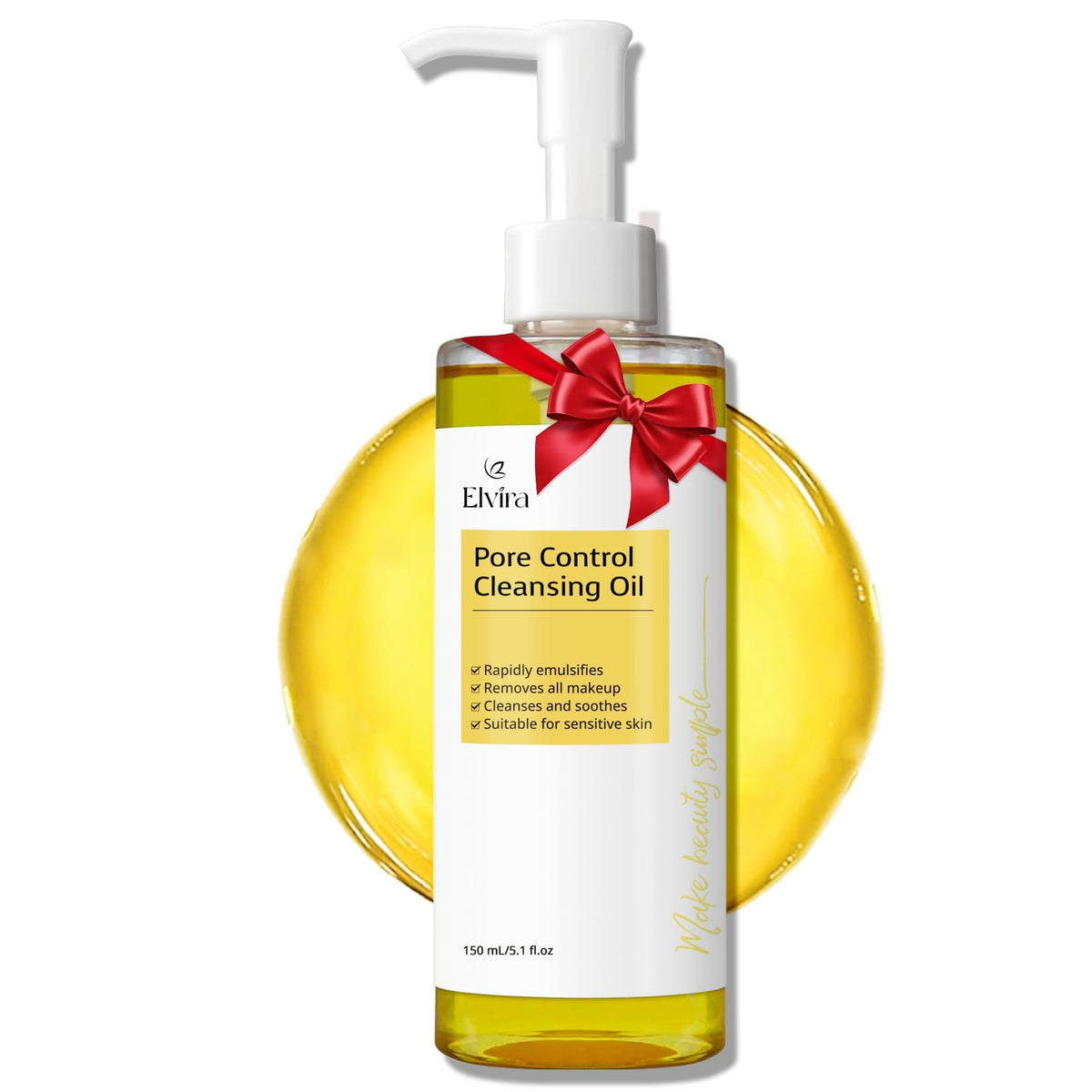 Elvira aceite limpiador desmaquillante, botella, disuelve maquillaje resistente y purifica poros