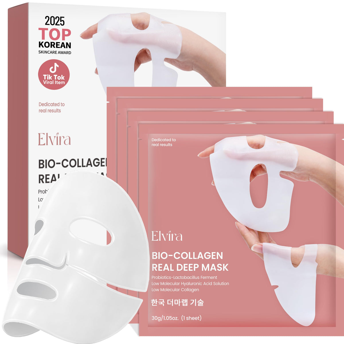 Elvira Bio-Collagen Real Deep Mask empaque para hidratación nocturna