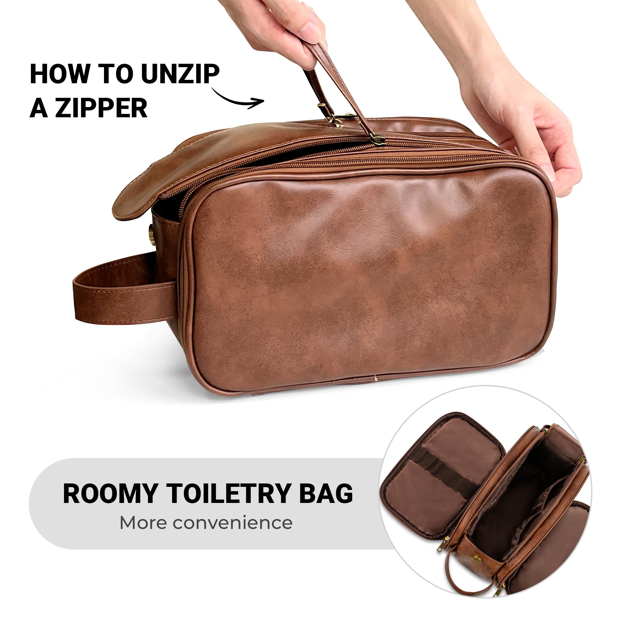 Elviros internal pockets help organize toiletries.