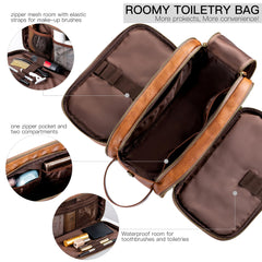Inside view of Elviros bag with multiple pockets for easy staging of grooming items.