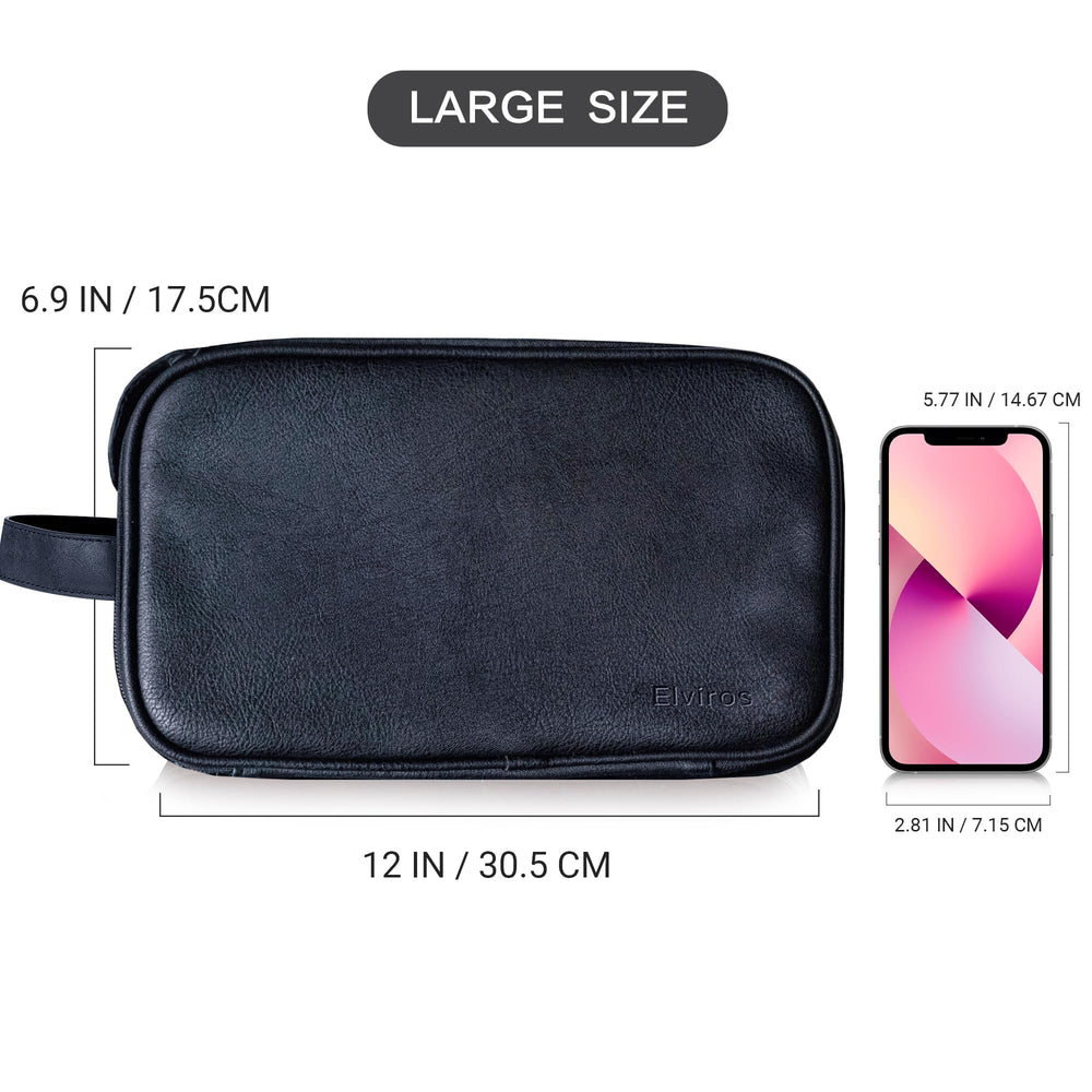 Elviros Toiletry Bag interior pockets help organize cosmetics and toiletries.