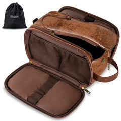 Elviros large toiletry bag for travel, organized Dopp kit.