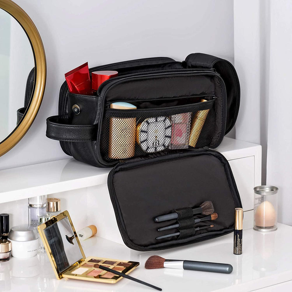 Elviros Toiletry Bag measures 12 by 6.9 by 6.5 inches for easy packing.