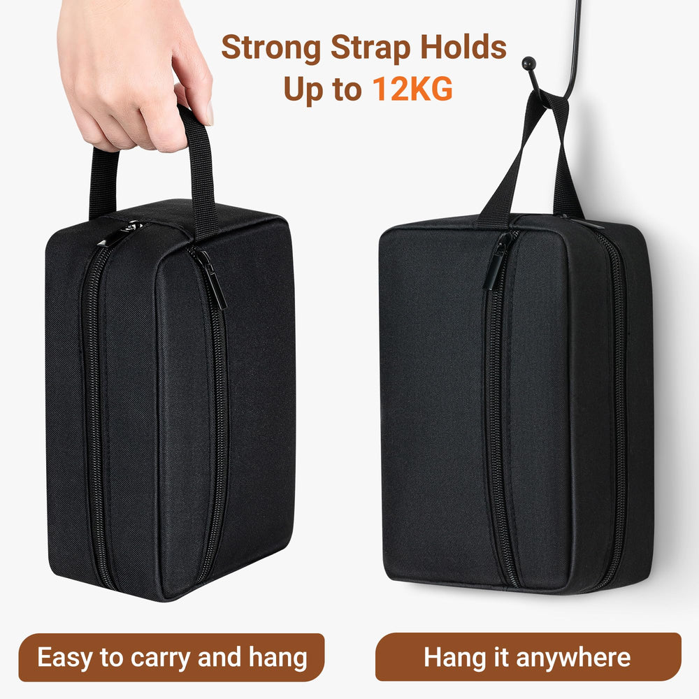 Elviros shaving compartment keeps razors secure and organized.