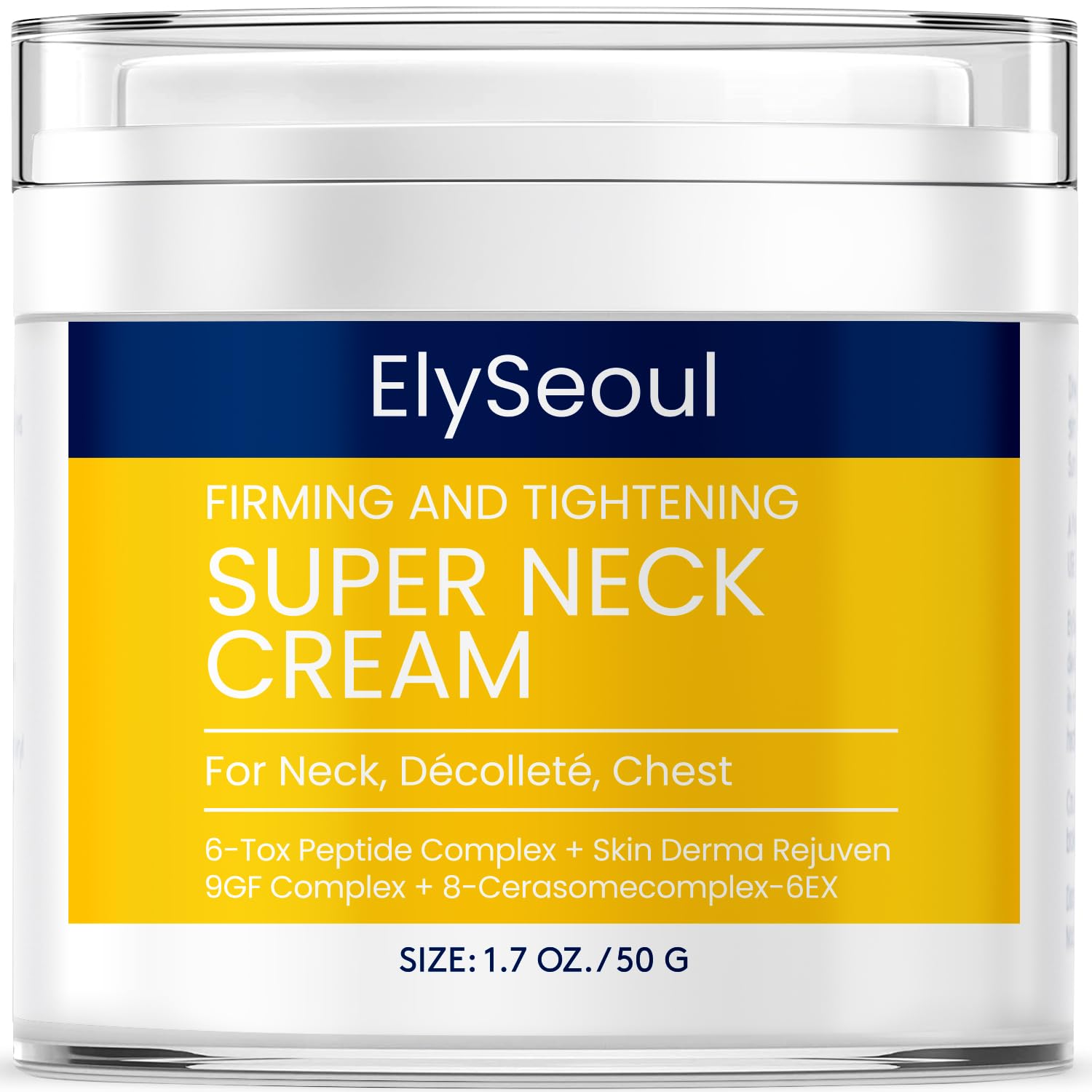 Crema ElySeoul para cuello en botella, aplicación suave para hidratación profunda.