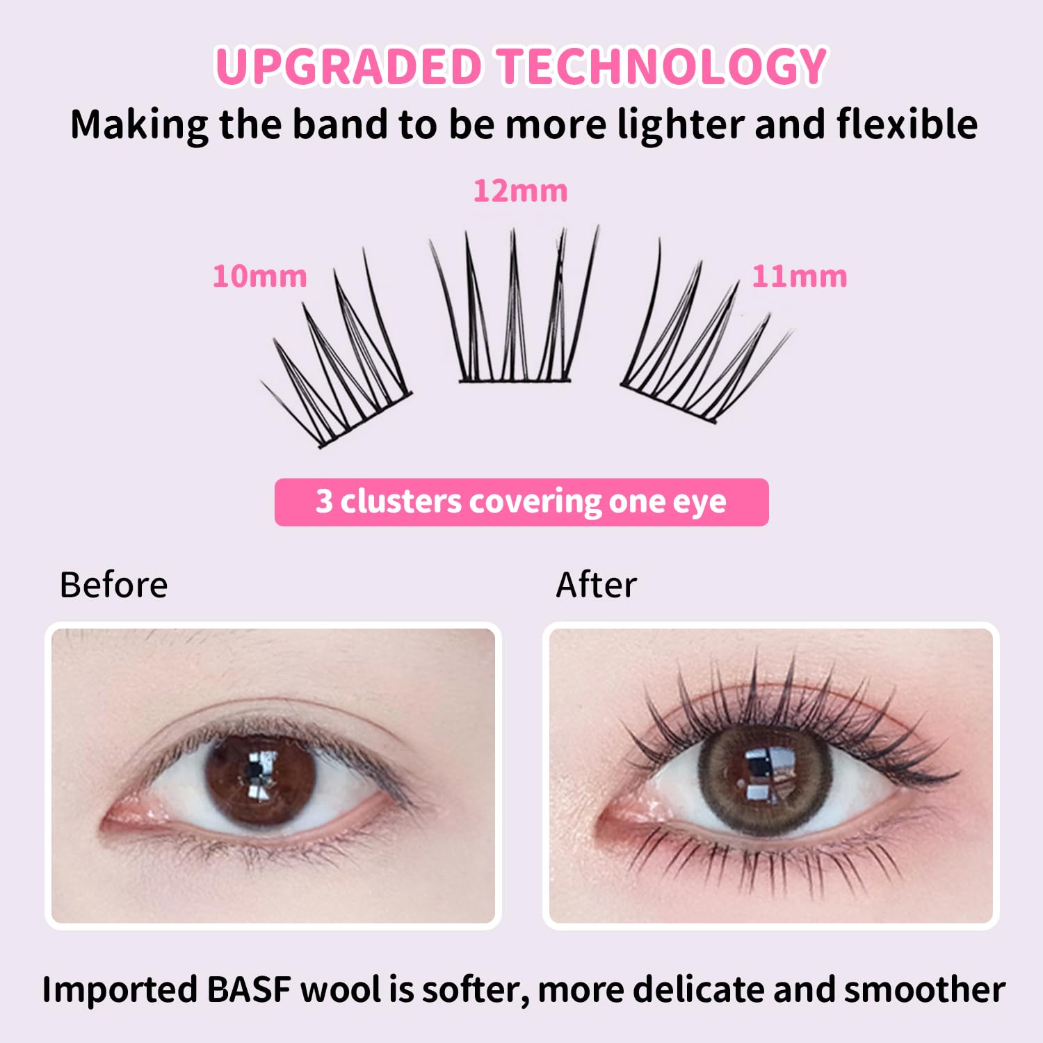 ELYZZA Idol lash band detail highlights thin, comfortable, knot-free band.