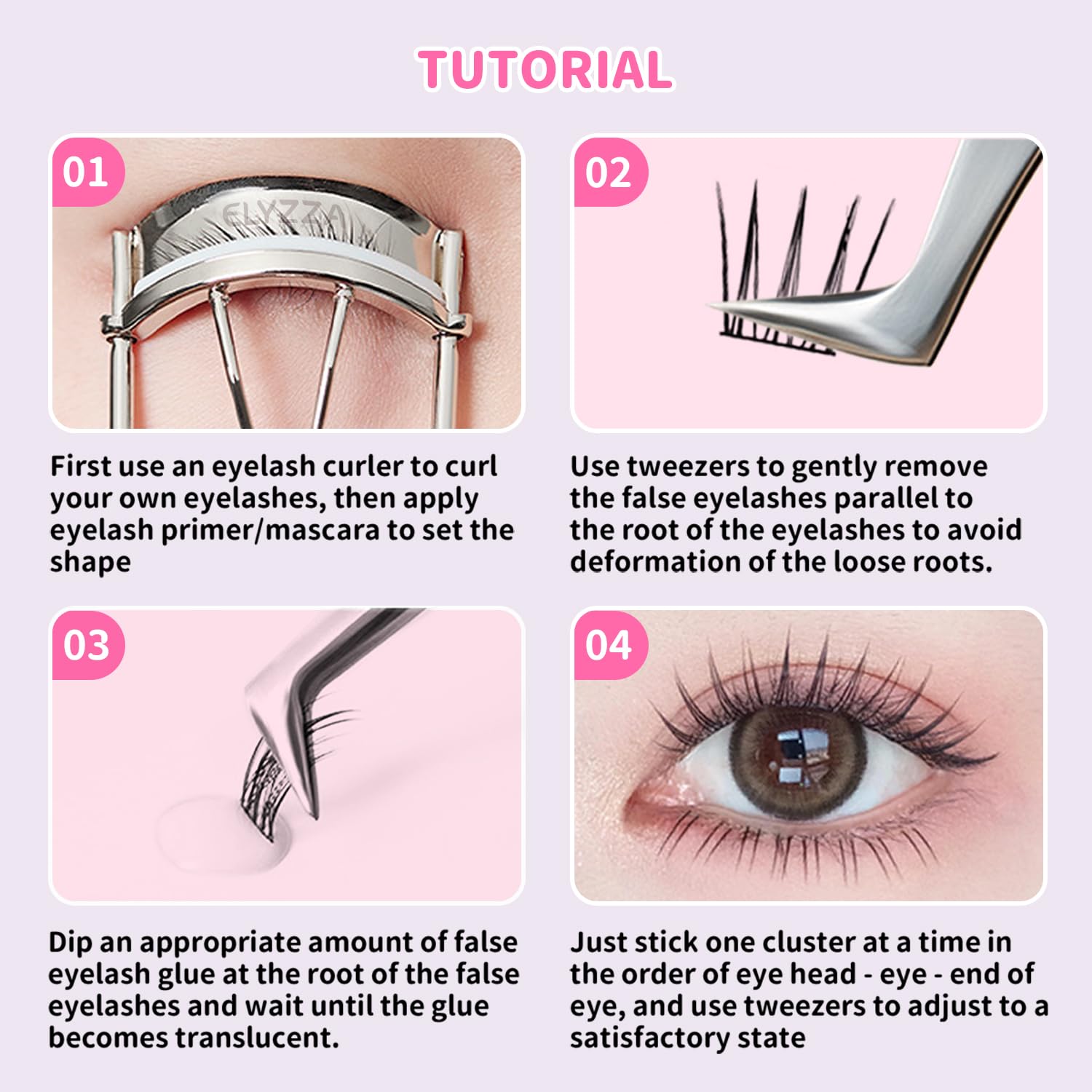 ELYZZA Idol lashes on eye natural look for effortless everyday enhancement.
