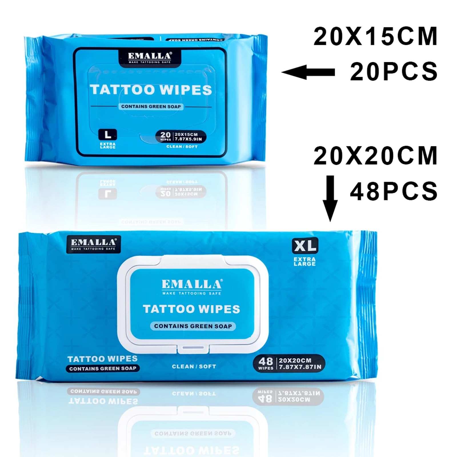 Emalla Green Soap Tattoo Wipes beach-ready setup for ink maintenance.