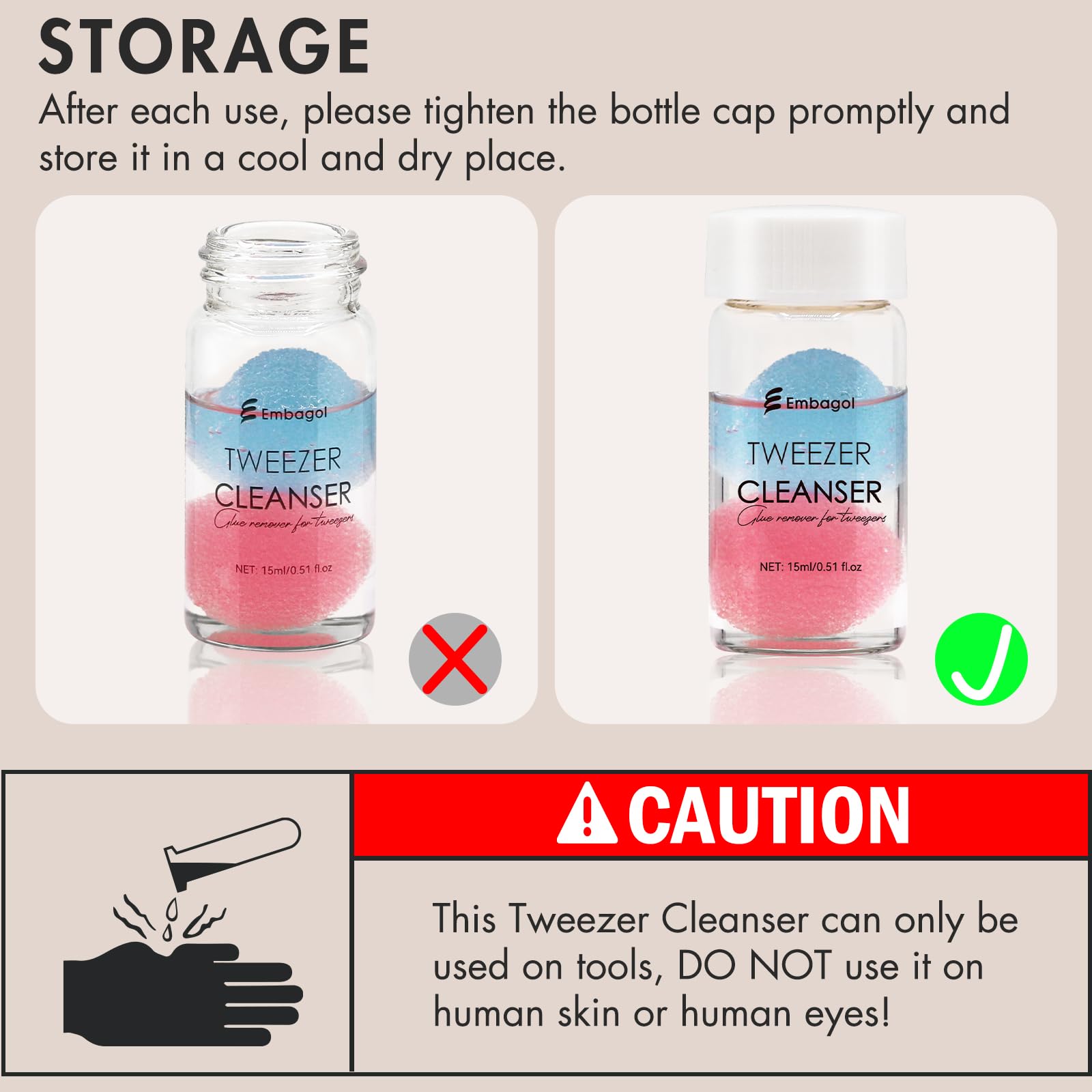 Embagol 30ml total capacity for extended cleaning sessions.