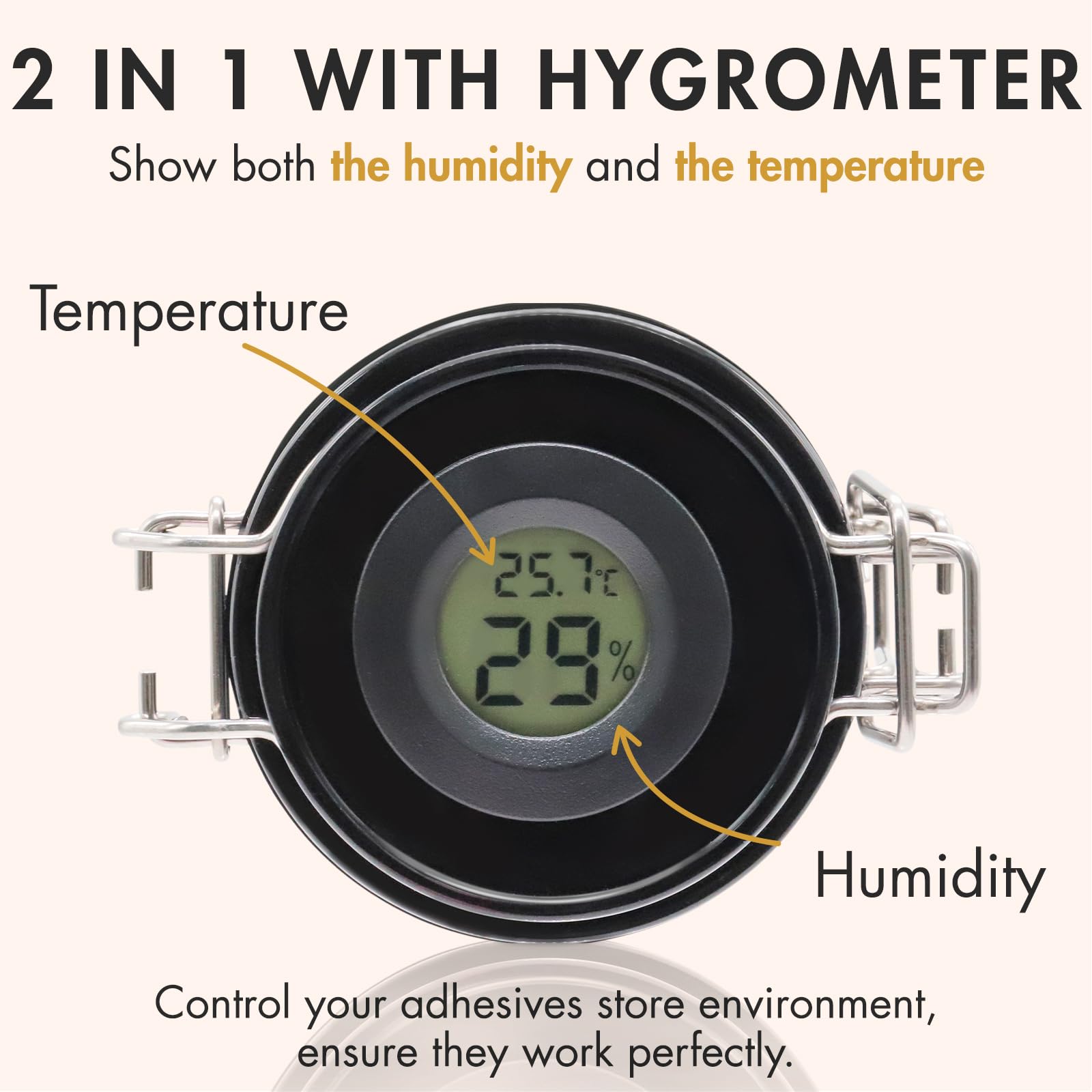 Embagol airtight glue container with carbon seal protecting contents from moisture and light.