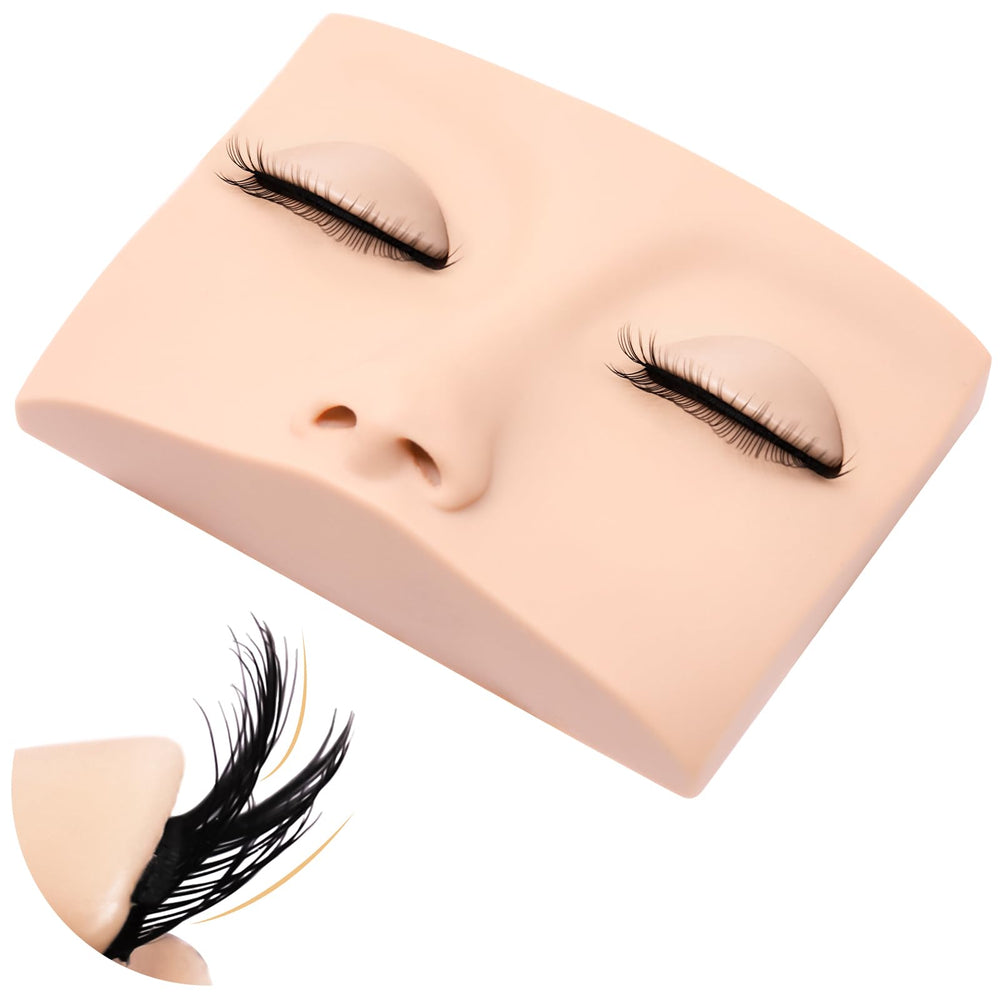 Embagol double-layer eyelids mannequin head for realistic lash practice.