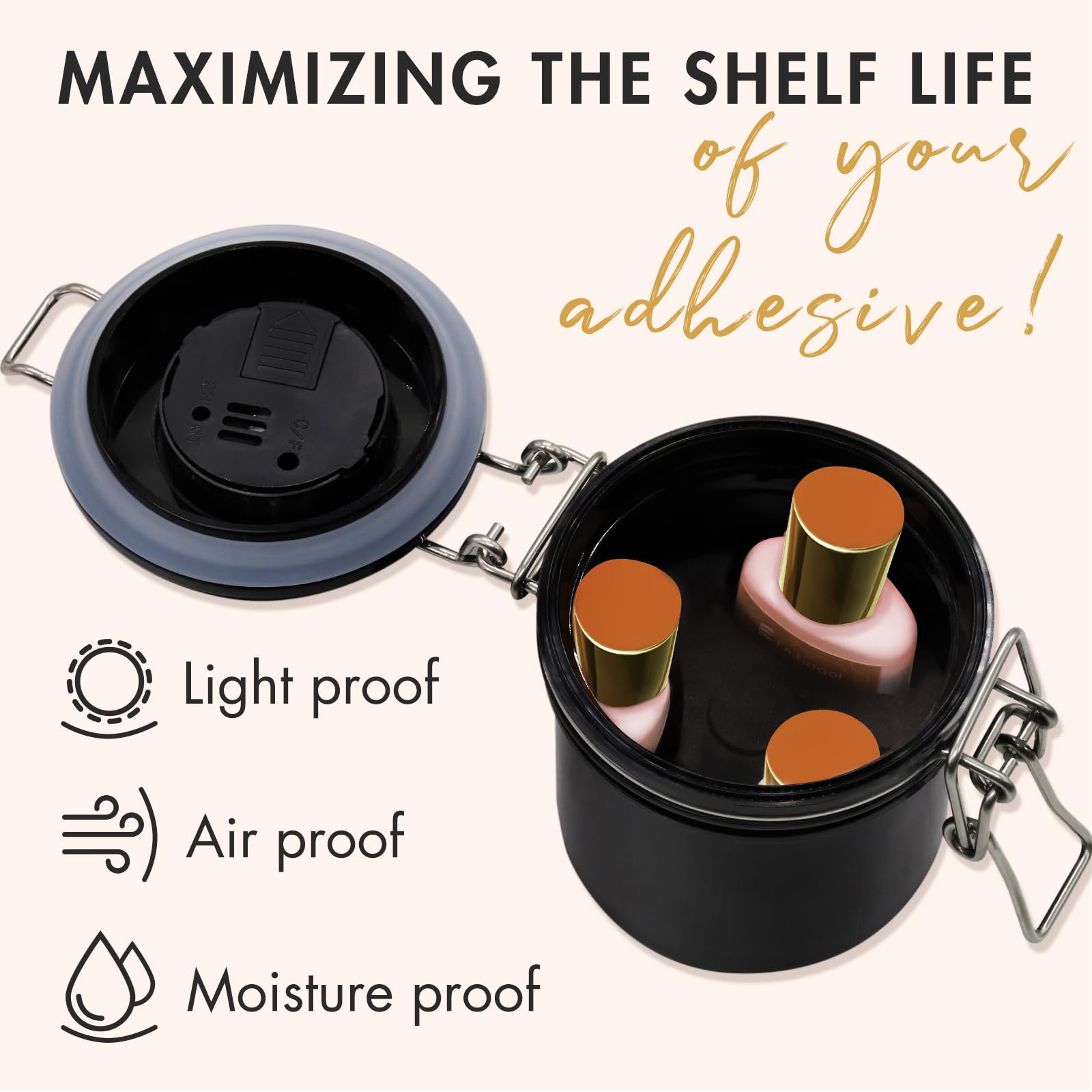 Embagol glue tank featuring hygrometer thermometer for storage condition awareness.