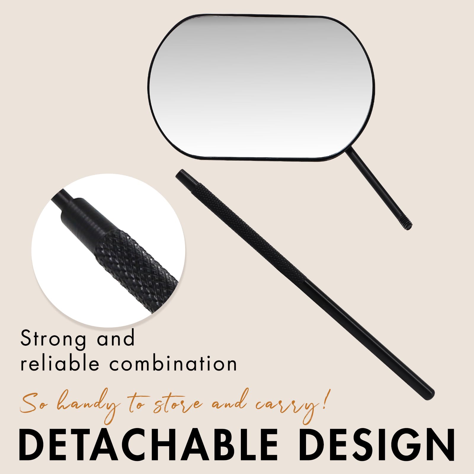 Embagol Lash Mirror Stainless Steel Material offers corrosion resistance and durability.