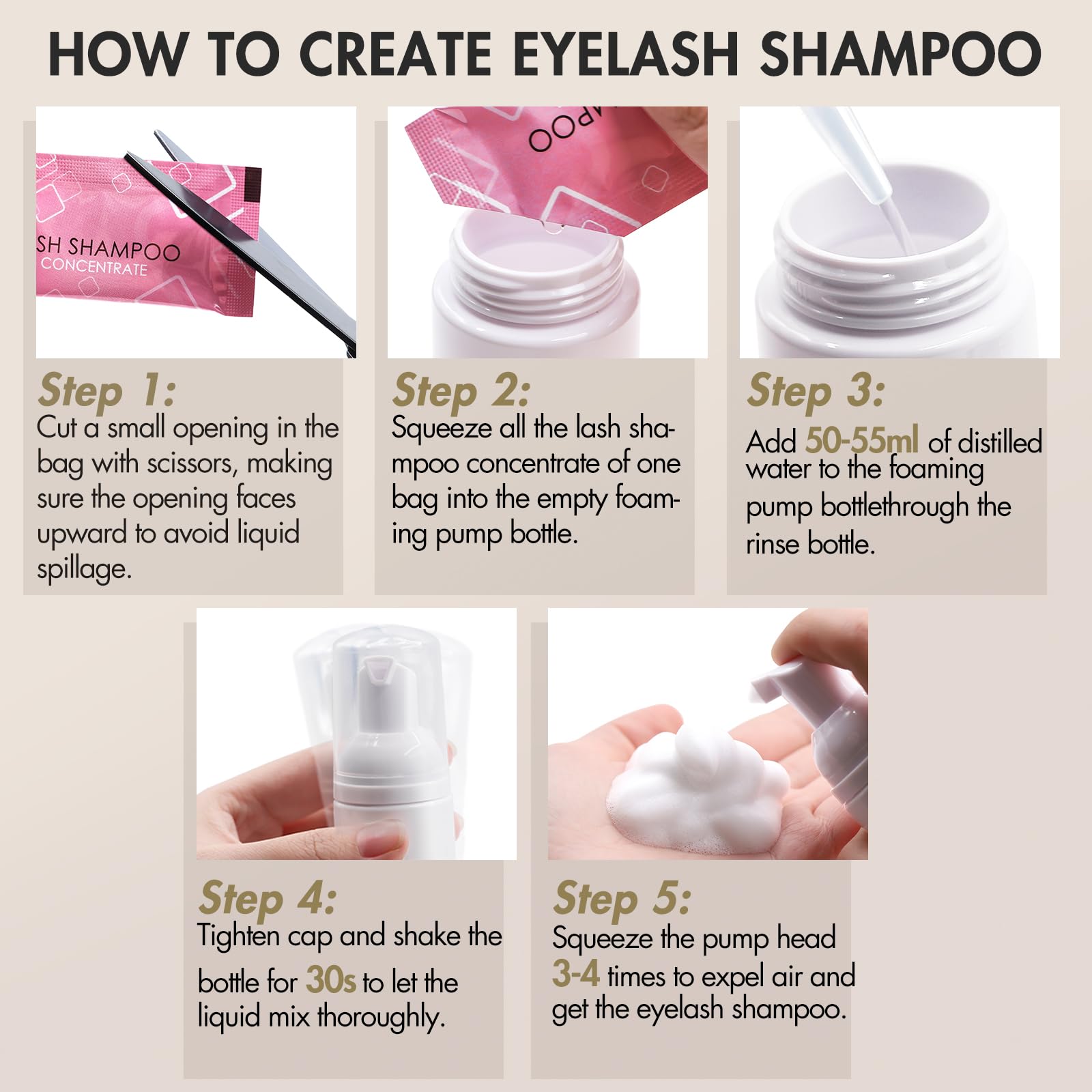 Embagol lash shampoo concentrate 10-pack ready for home use.
