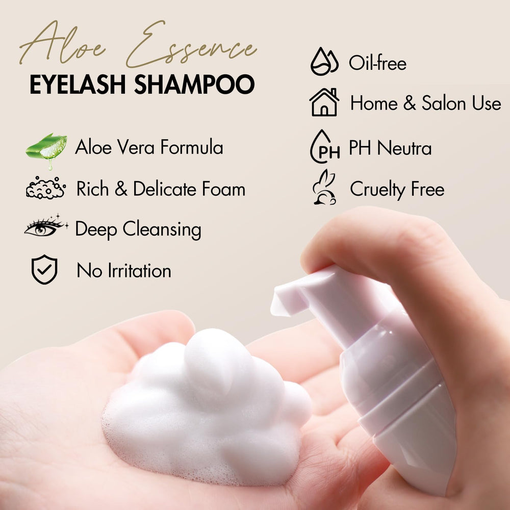 Embagol lash shampoo concentrate packaging highlights travel-friendly, compact form.