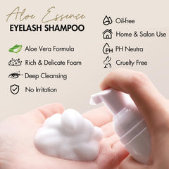 Embagol lash shampoo concentrate packaging highlights travel-friendly, compact form.