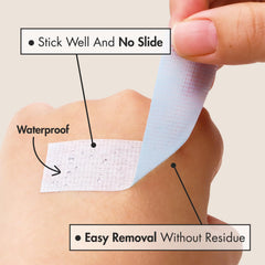 Embagol blue lash tape on eyelids remains secure during application
