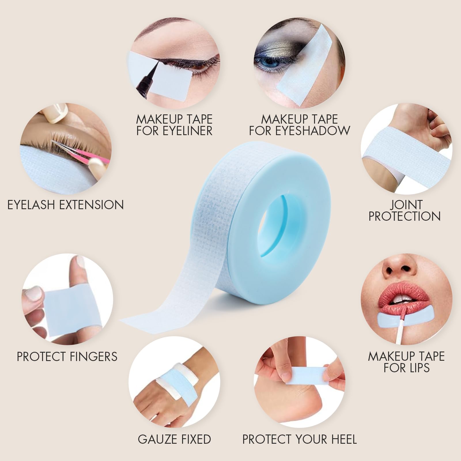 Soft, skin-friendly Embagol lash tape enhances comfort during lash work.