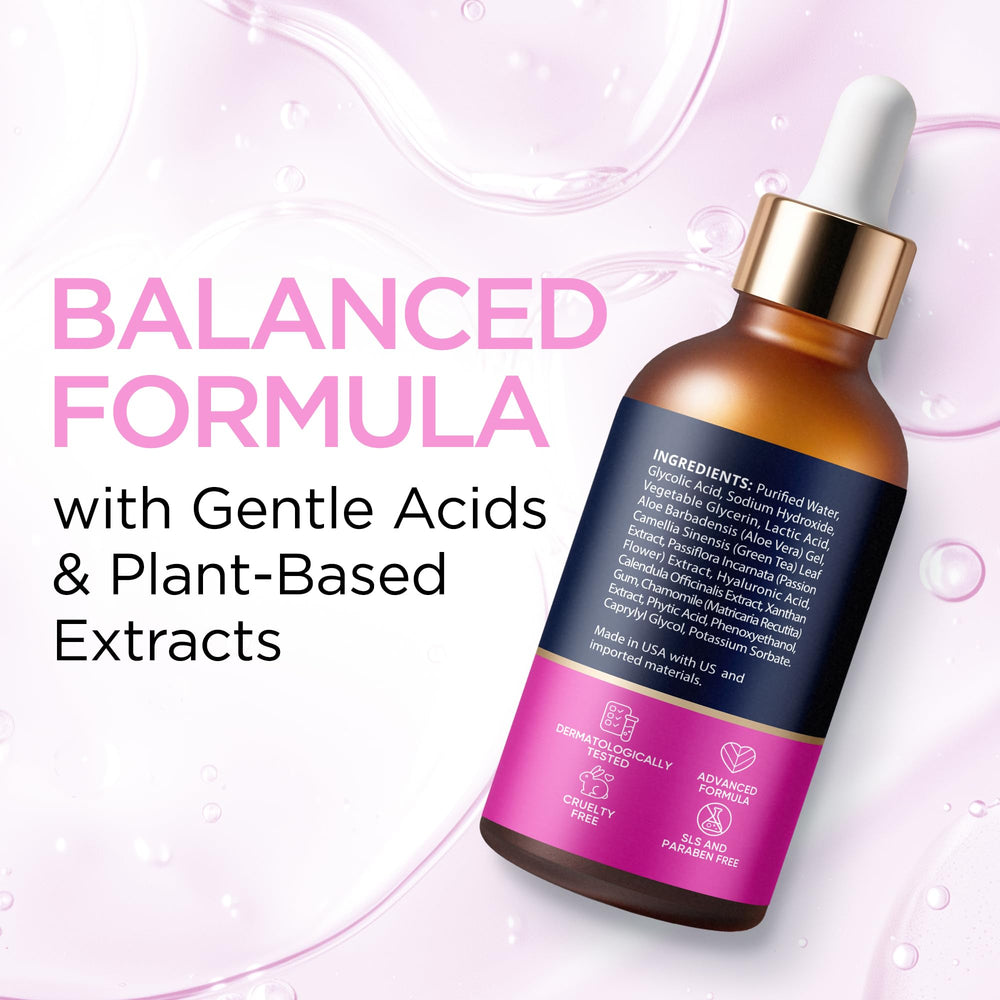 Fingertips applying Ember Cloud Glycolic Serum for gentle exfoliation and absorption