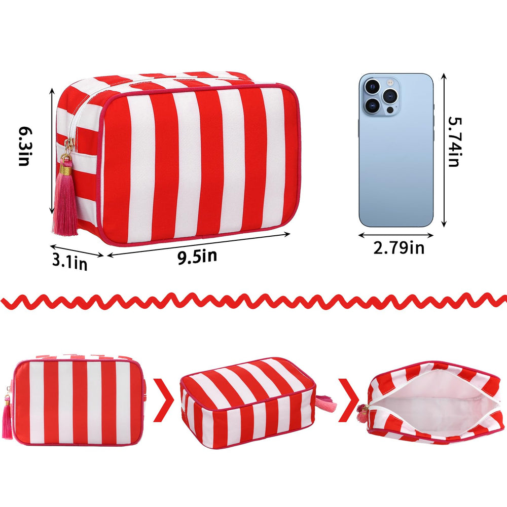 EMBRUNIOICE canvas makeup bag interior sponge protects cosmetics during daily use.