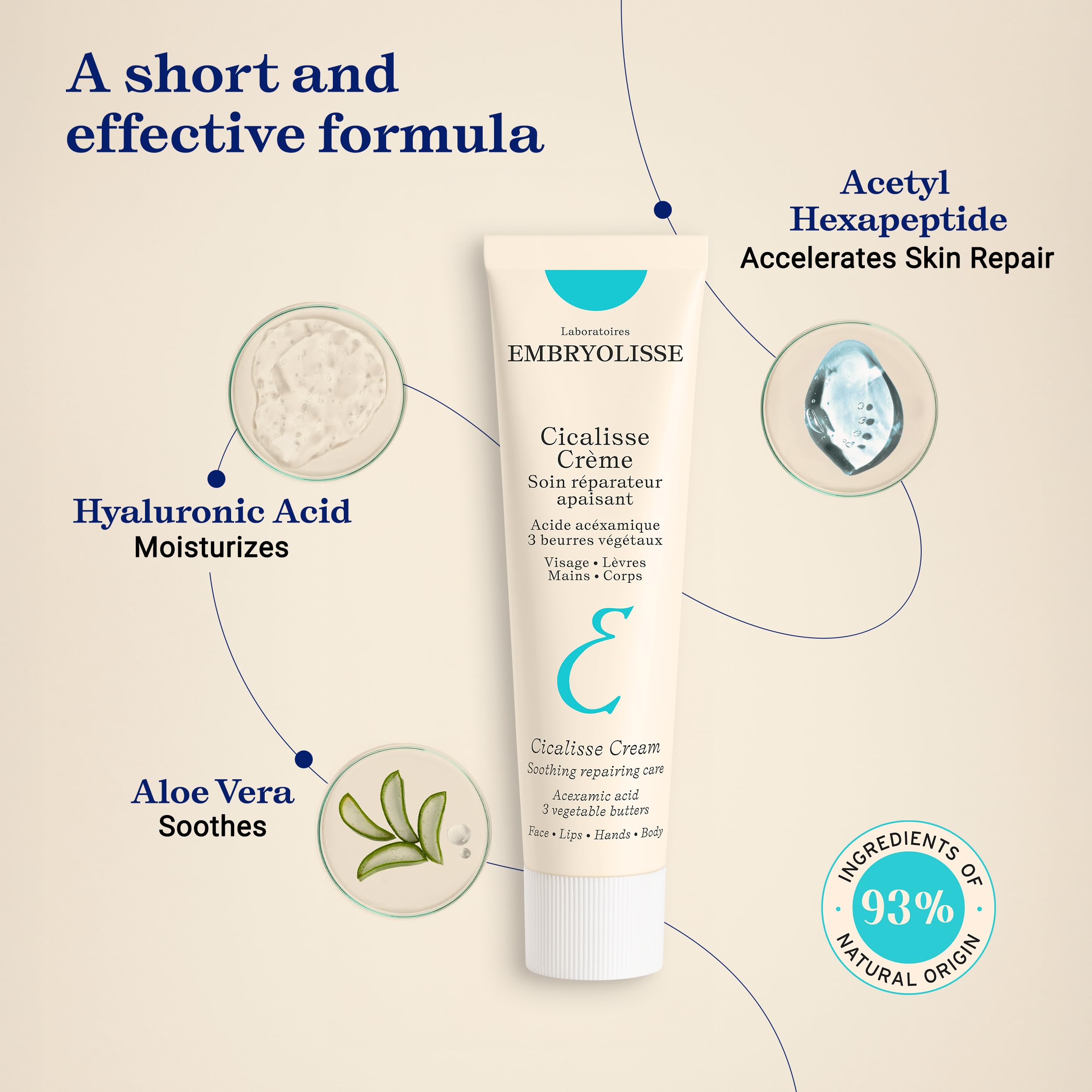 Ingredientes clave: ácido hialurónico y aloe para hidratación