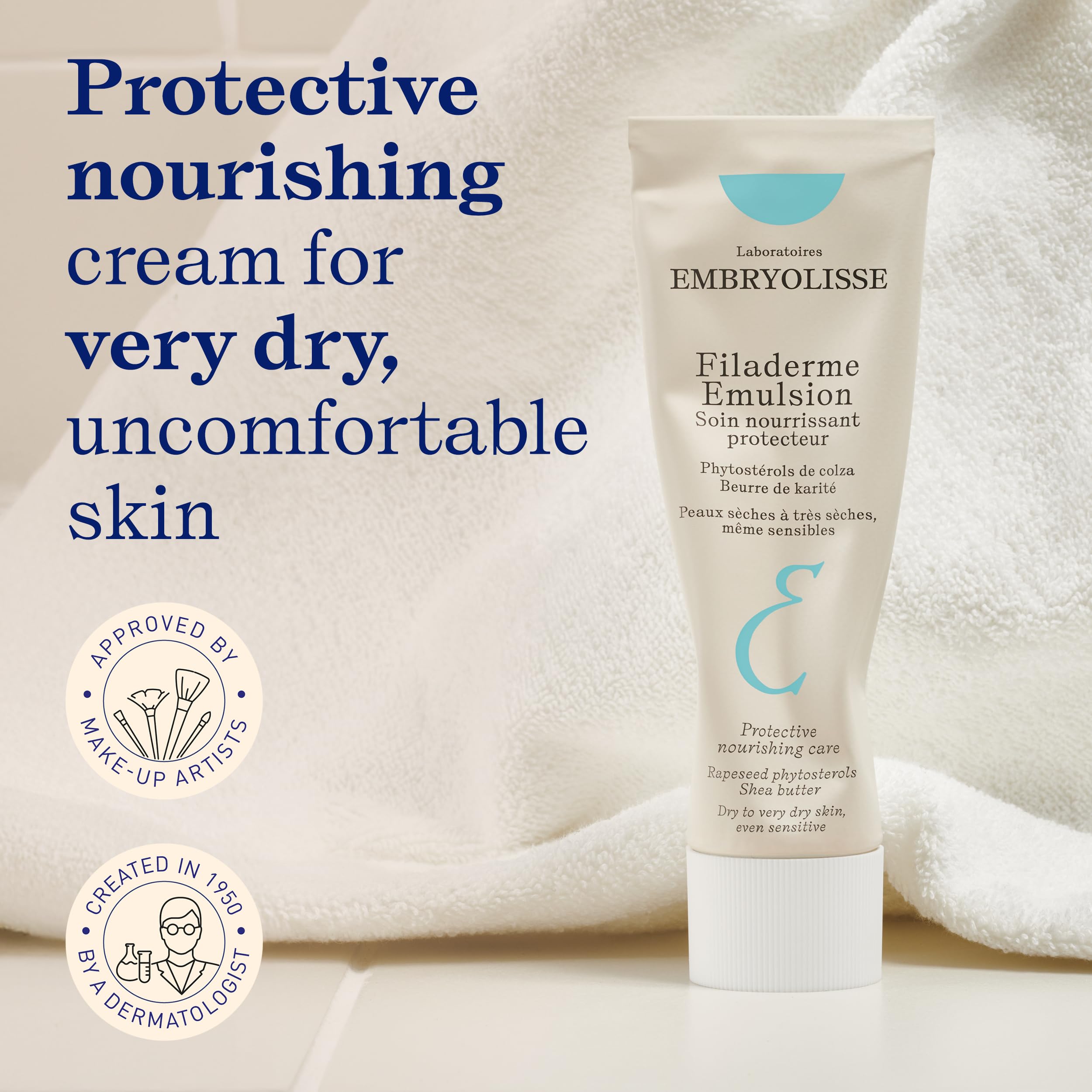 Embryolisse Filaderme Emulsion texture swirl demonstrates luxurious hydration.