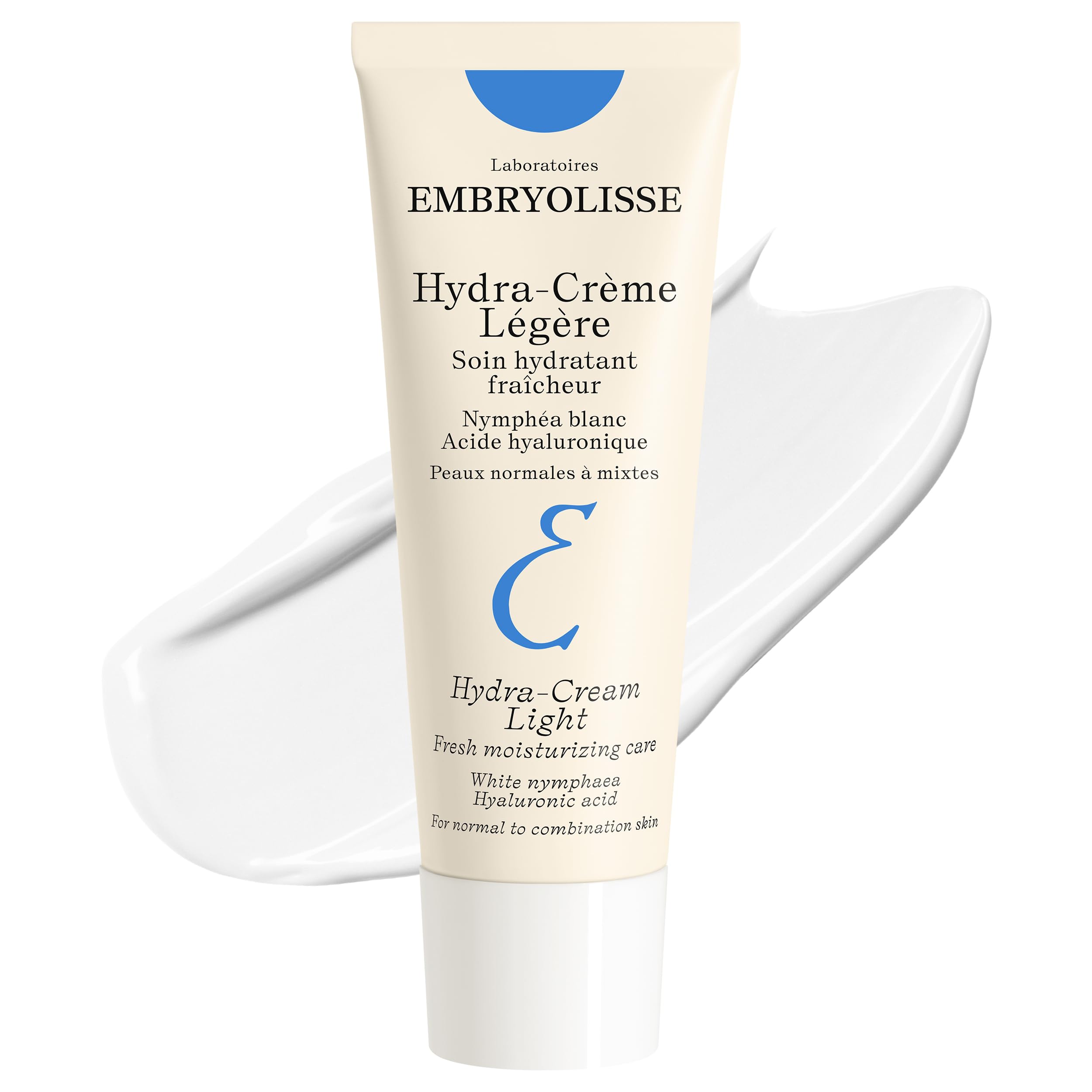 Embryolisse Hydra-Cream Light bottle demonstrates lightweight hydration for normal to combination skin