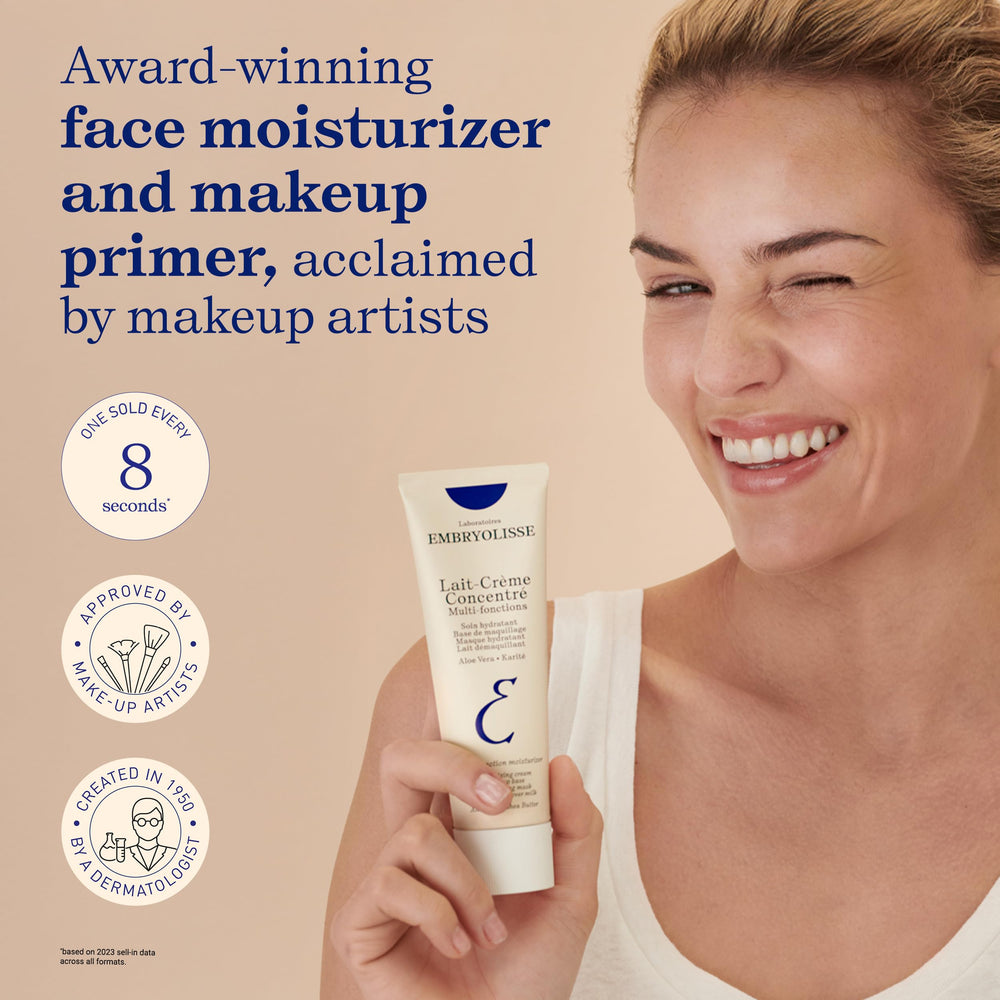 Embryolisse Lait-Crème Concentré cream swirl texture ready for absorption.
