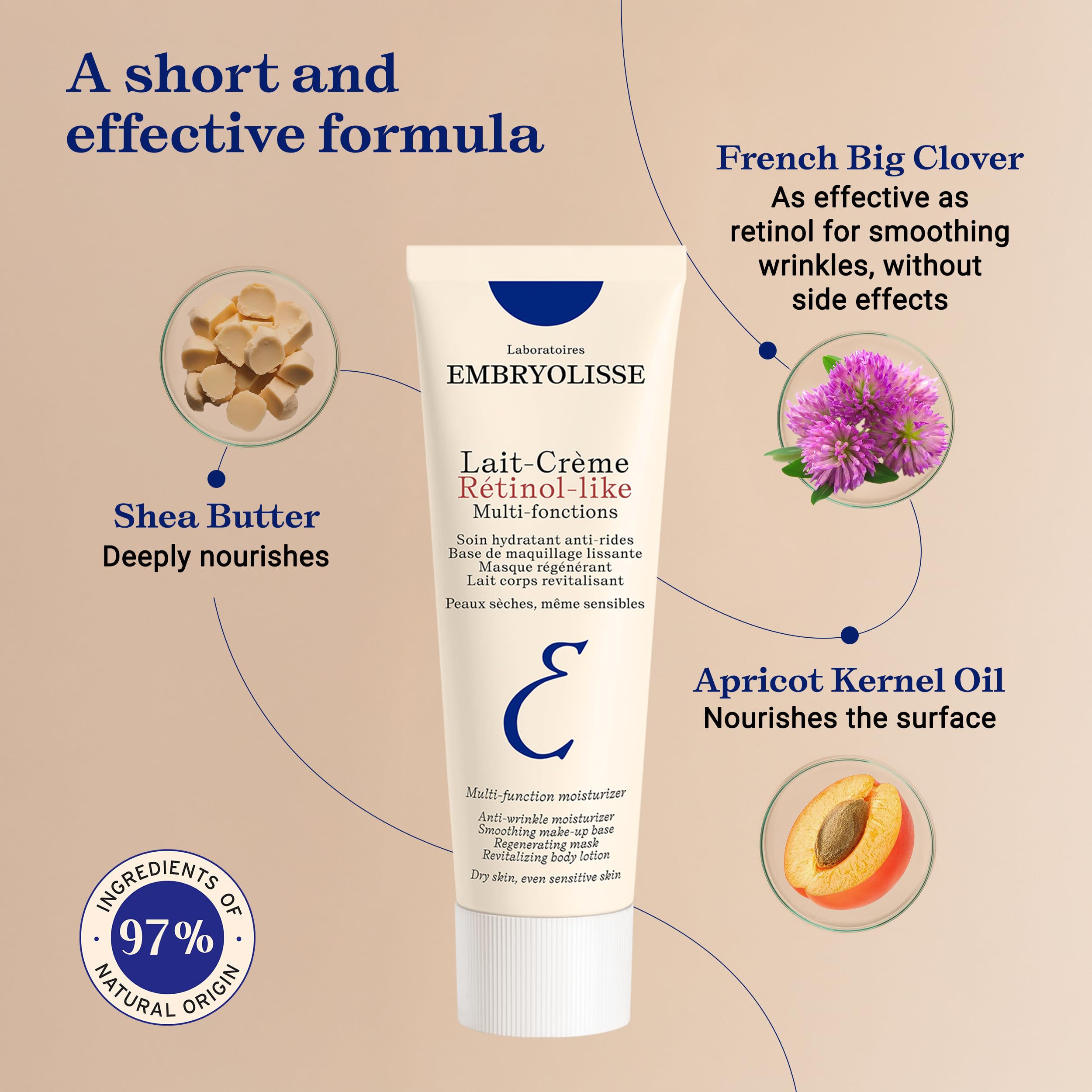 Embryolisse Lait-Crème Retinol Alternative delivering soft hydrated skin texture