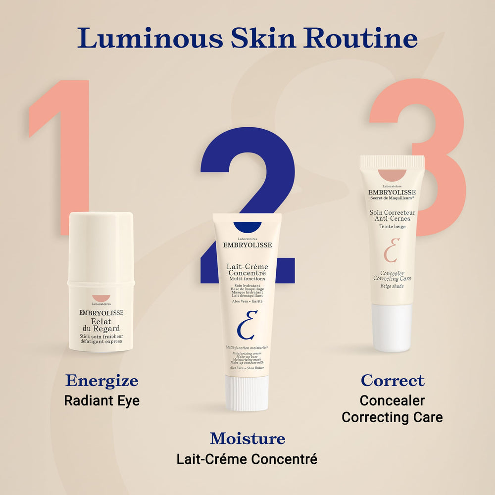Fragrance-free Embryolisse Radiant Eye Stick highlighting clean formula