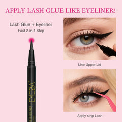 EMEDA Easy-application lash pen delivers smooth liner and glue in one stroke.