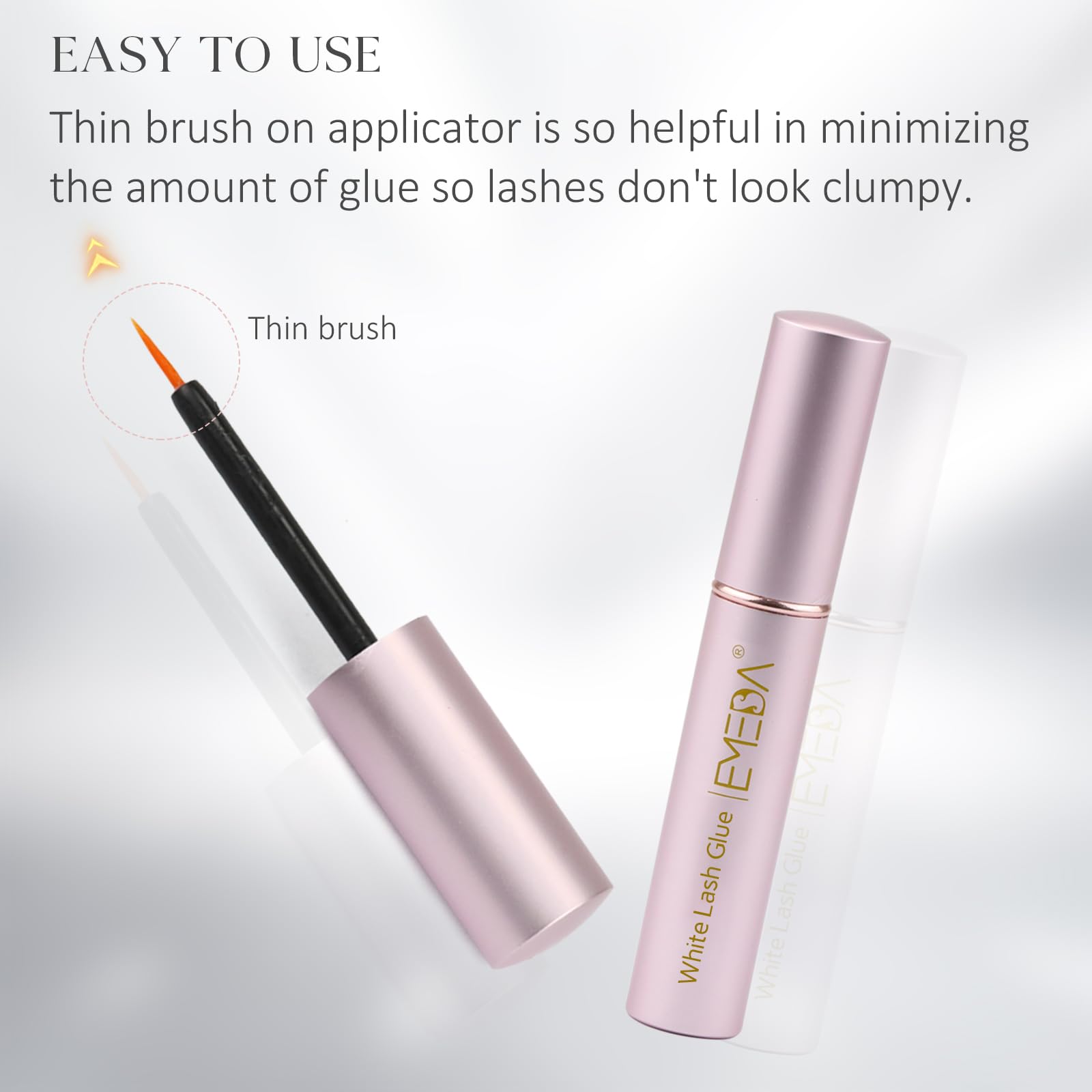 EMEDA glue on lashes demonstrates secure all-day wear
