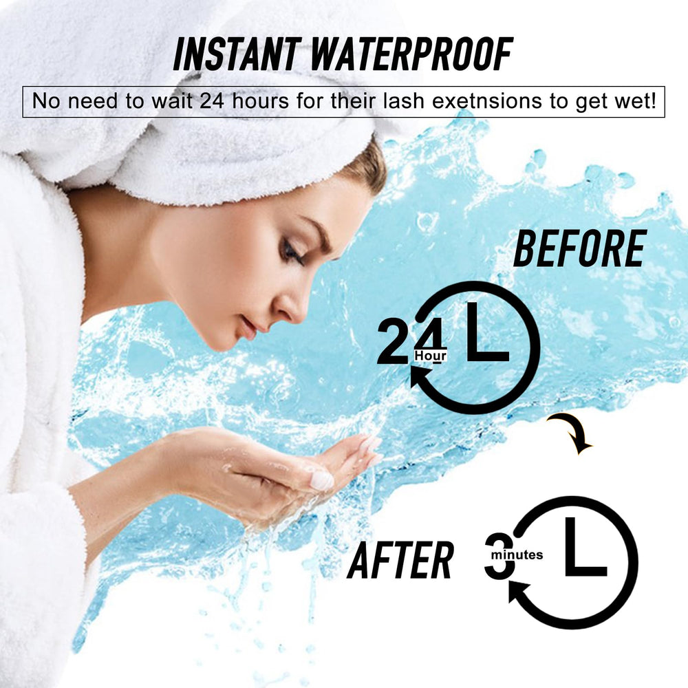 EMEDA Lash Bonder drop applied during lash extension session for faster cure