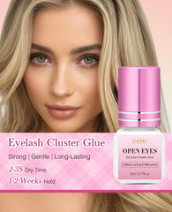 EMEDA lash cluster glue applicator tweezers close-up for accurate cluster placement.