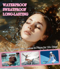 EMEDA lash cluster glue waterproof test shows secure hold during activity.