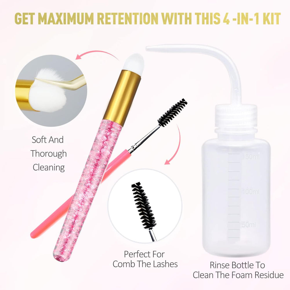 EMEDA kit de limpieza para casa y salón: solución completa para cuidado de pestañas