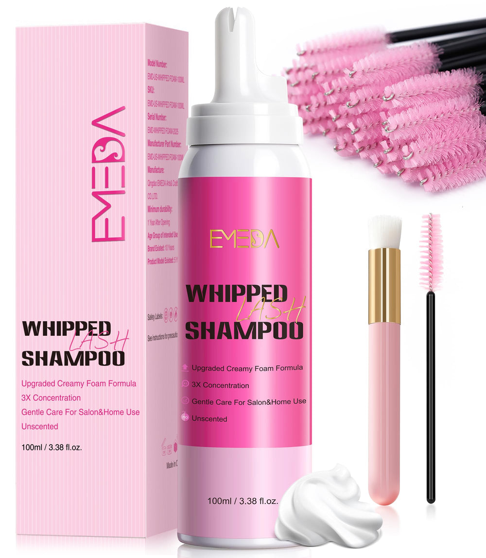 EMEDA Lash Shampoo Kit con espuma densa para limpieza suave de pestañas