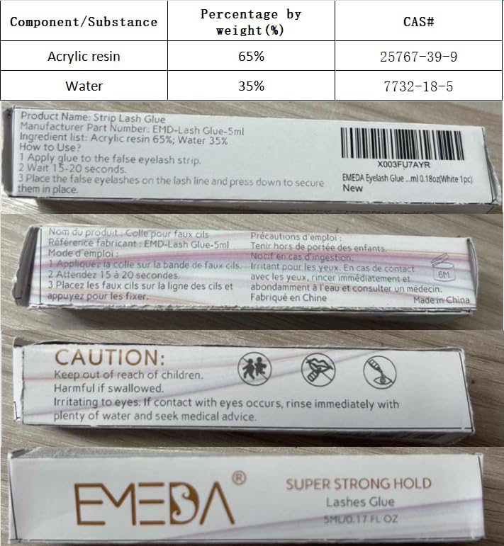 EMEDA waterproof lash adhesive offering reliable hold in makeup routines