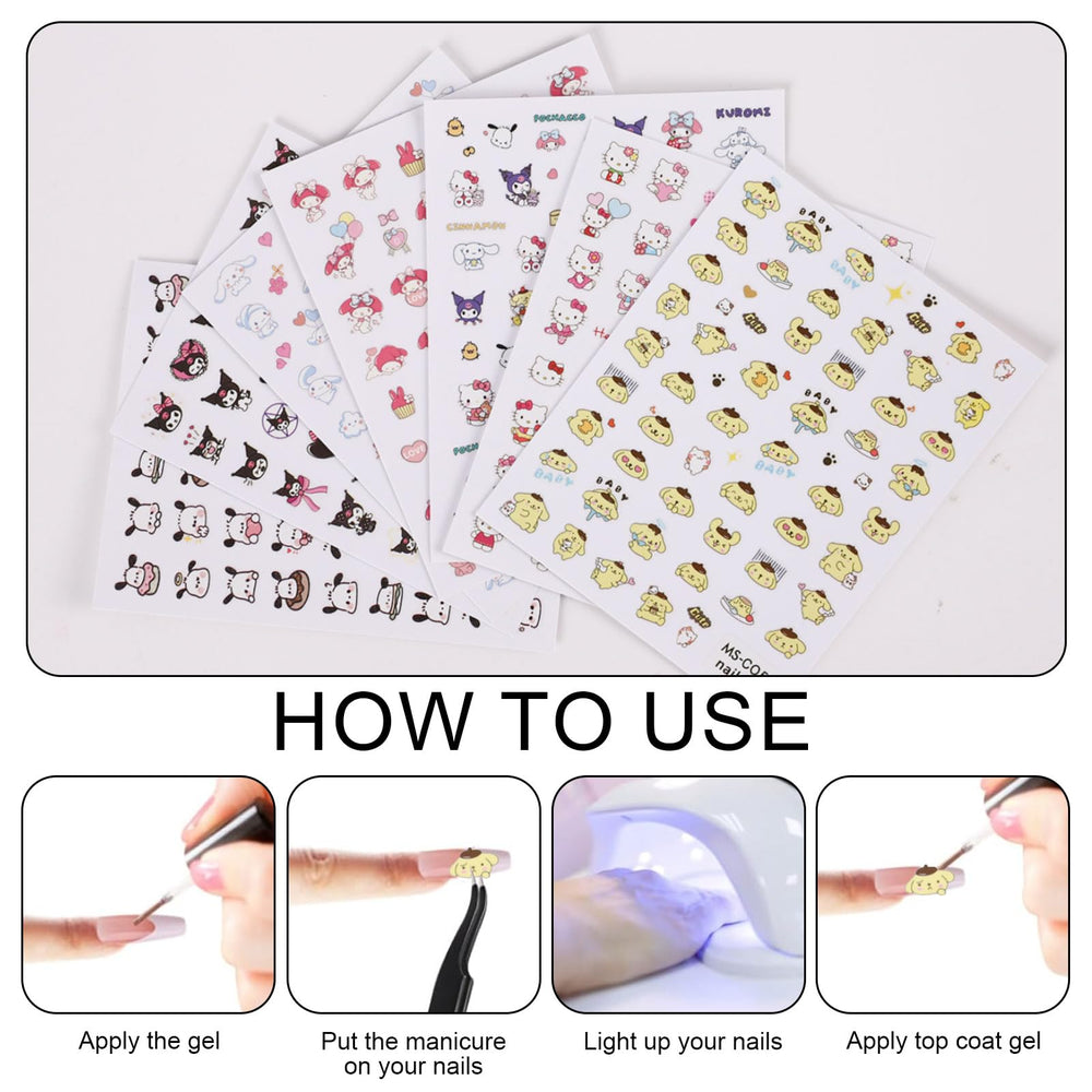 Emifunny gift-ready cartoon nail decals for women and kids.