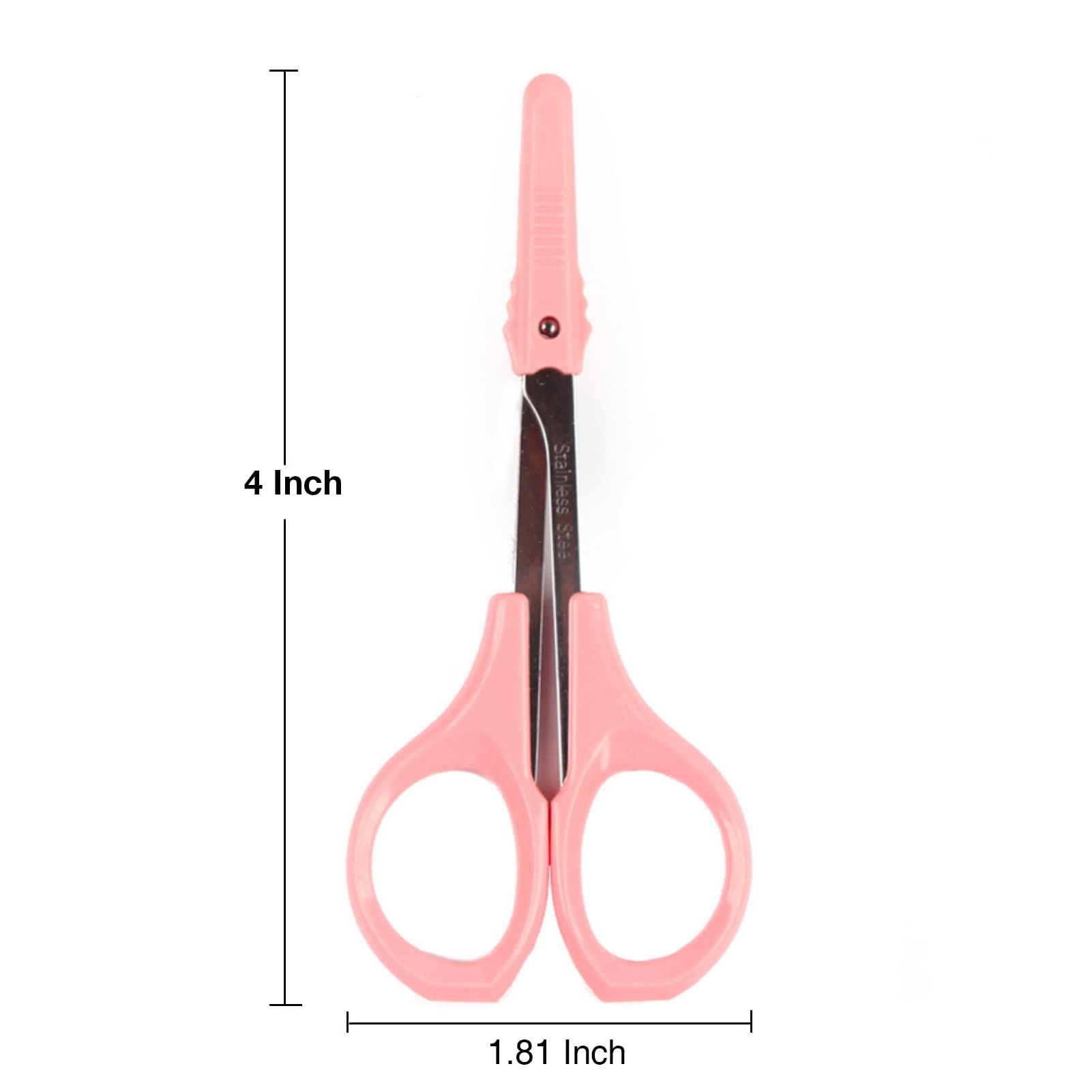 Emilystores curved-edge eyebrow scissors, stainless steel, ideal for clean eyebrow trimming.