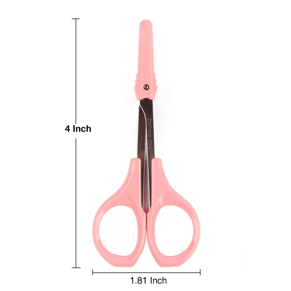 Emilystores curved-edge eyebrow scissors, stainless steel, ideal for clean eyebrow trimming.