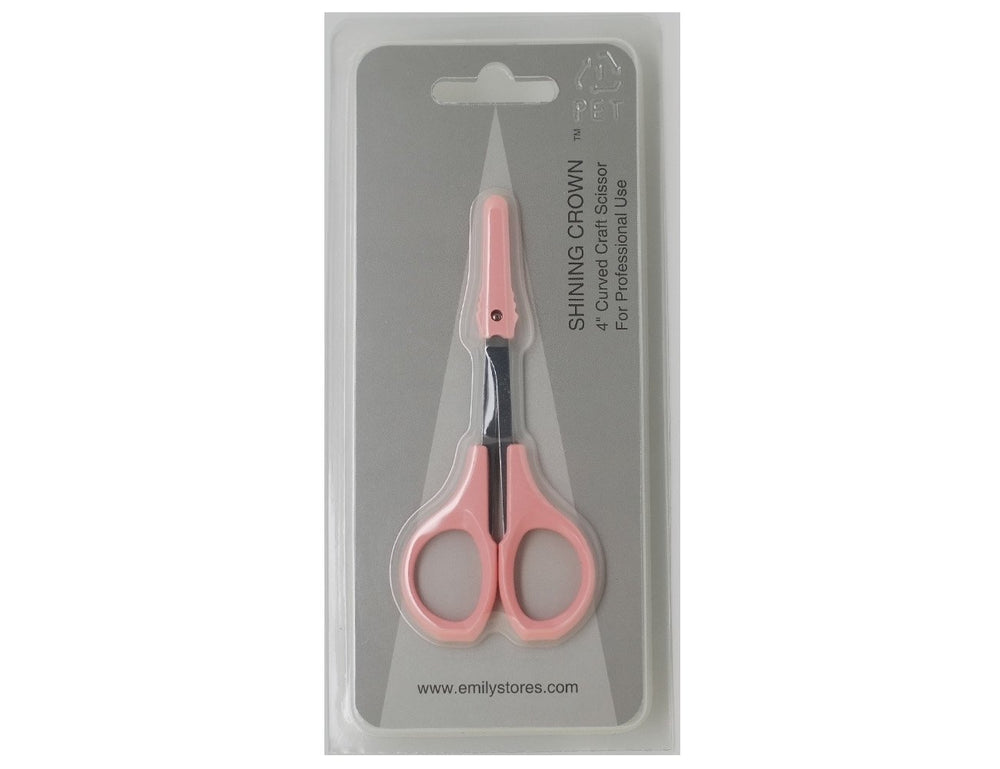 Emilystores pink curved-lash scissor enables precise eyelash extensions trimming.
