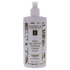 Eminence Age Corrective Monoi Exfoliating Cleanser bottle demonstrates gentle exfoliation for smooth skin.
