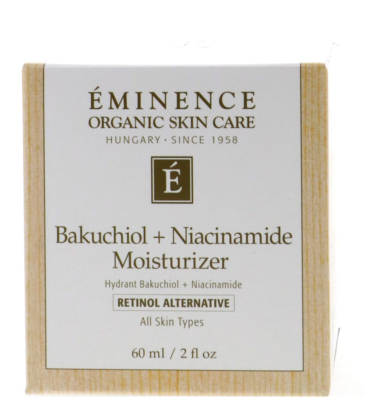 Eminence Bakuchiol Plus Niacinamide Moisturizer bottle delivering lightweight hydration.