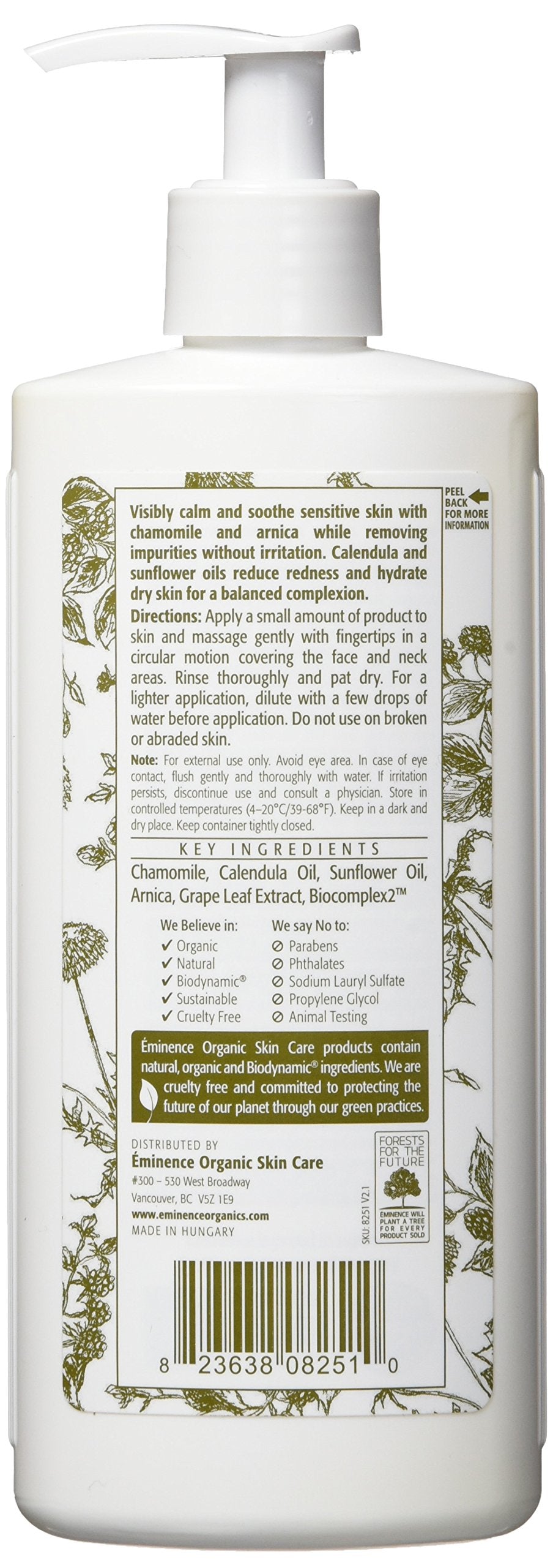 Eminence Calm Skin Chamomile Cleanser cream texture closeup highlighting soothing formula