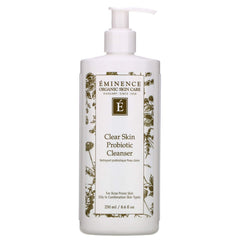 Eminence Clear Skin Probiotic Cleanser bottle with cream-gel texture, designed for balanced, refreshed skin