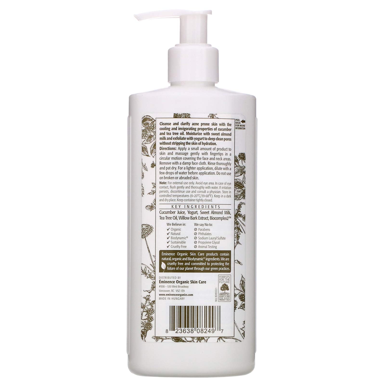 Close-up of Eminence Clear Skin Probiotic Cleanser texture showing creamy foam for soothing irritated skin