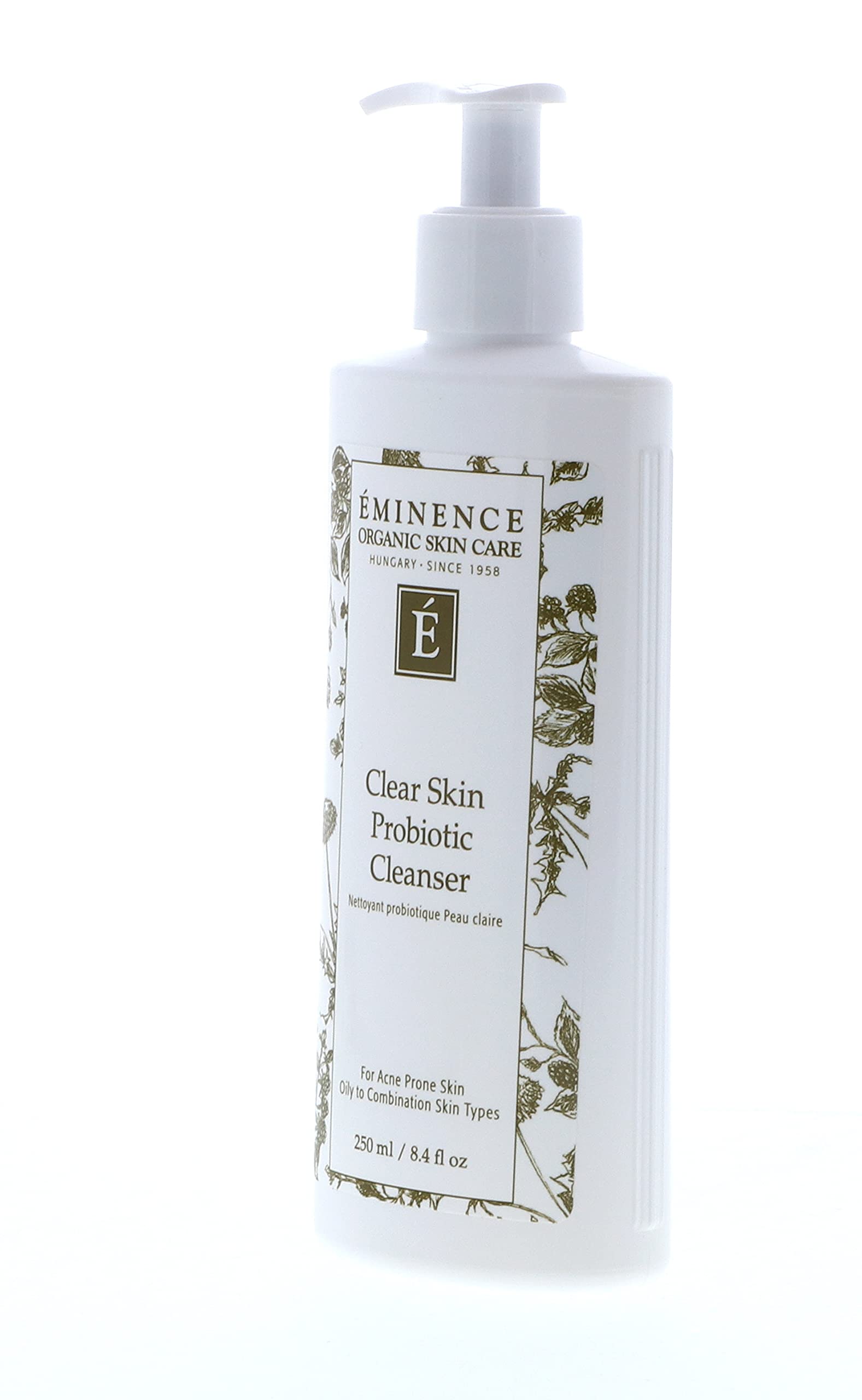 Eminence Clear Skin Probiotic Cleanser packaging highlighting cruelty-free label