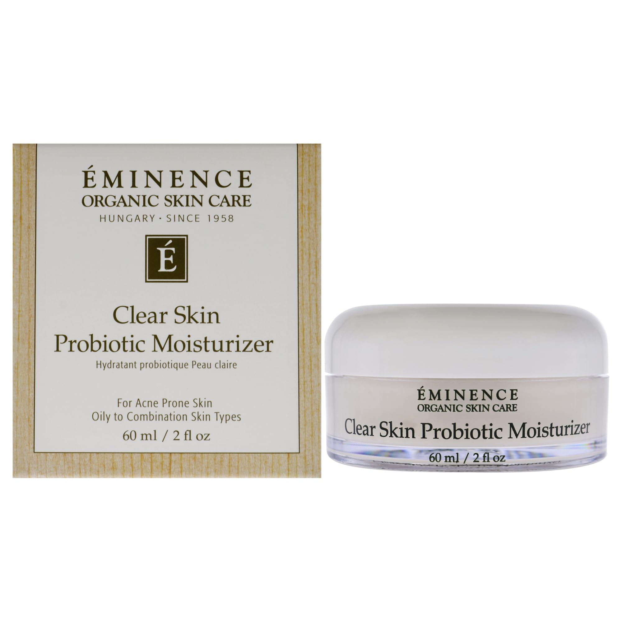 Eminence Clear Skin Probiotic Moisturizer bottle close-up for balanced hydration